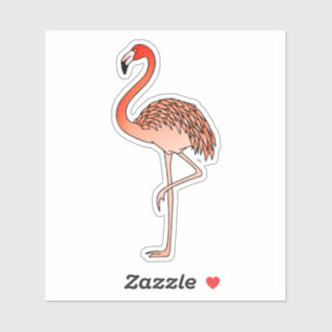 Sticker Flamant rose rose Lineart-57567