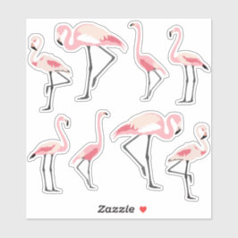 Sticker Flamants roses roses