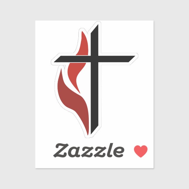 Sticker Flaming Cross (Feuille)