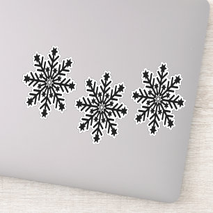 Sticker Flammes de neige noires de Noël