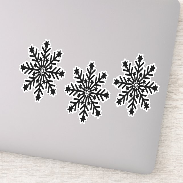 Sticker Flammes de neige noires de Noël (Détail)