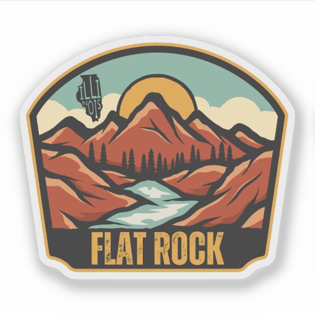 Sticker Flat Rock, Illinois (Devant)