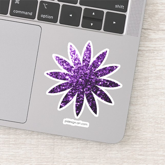 Sticker Fleur brillante de parties scintillant pourpre fon (Détail)