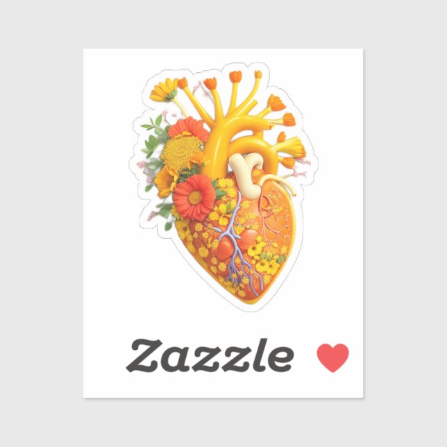 Sticker Fleur cardiaque anatomique (Feuille)