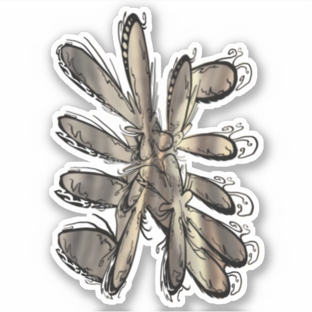 Sticker Fleur de flamme d'or (Devant)