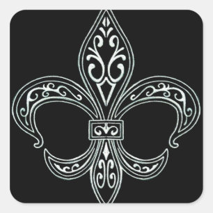 Sticker Fleur De Lis Blanc