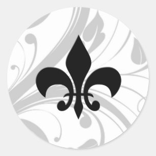 Sticker Fleur De Lis en noir et blanc