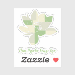 Sticker Fleur de Lotus Vert Spirituel Nam Myoho Renge Kyo