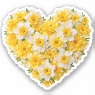 Sticker Fleur de naissance de mars, cœur de jonquille