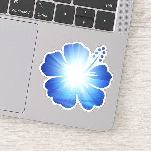 Sticker Fleur d'Hibiscus bleu ciel clair