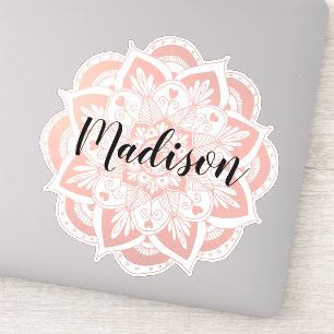 Sticker Fleur d'or Rose personnalisé Mandala