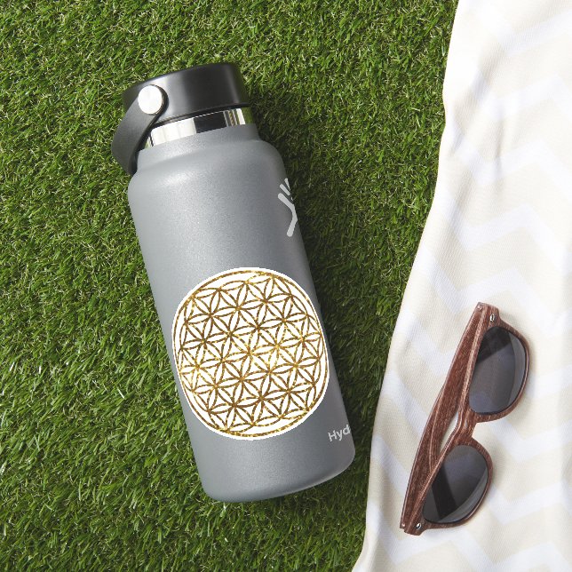 Sticker Fleur étincelante dorée de vie (HydroFlask Insitu)