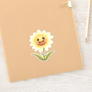 Sticker Fleur Joyeuse Jaune mignonne