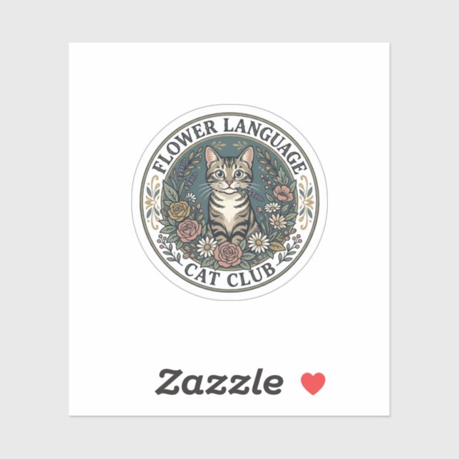 Sticker Fleur Langage Chat Chat Graphique Tee Art - Fleur  (Feuille)