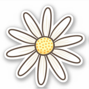 Sticker Fleur marguerite blanche