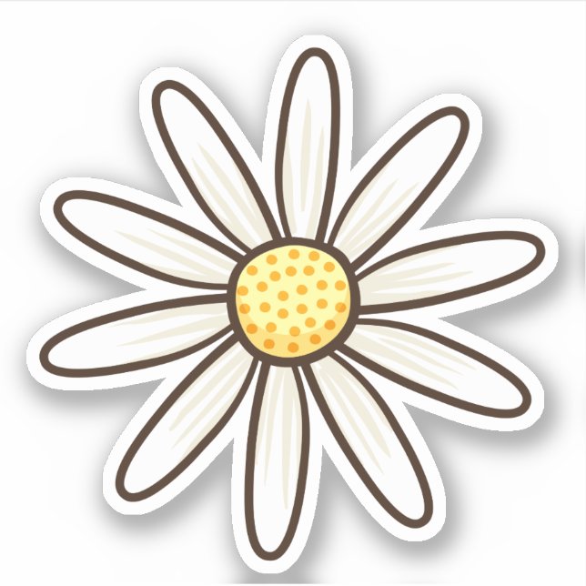 Sticker Fleur marguerite blanche (Devant)