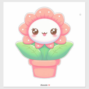 Sticker Fleur mignonne, capricieuse en pot