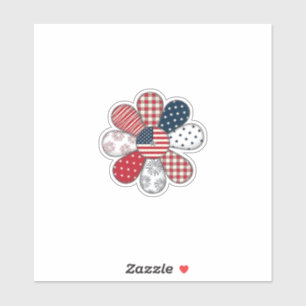 Sticker Fleur Patriotique Vintage Vector Design de T-Shirt