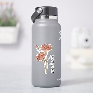 Sticker Fleur personnalisée avec nom Élégante Œillet sur m