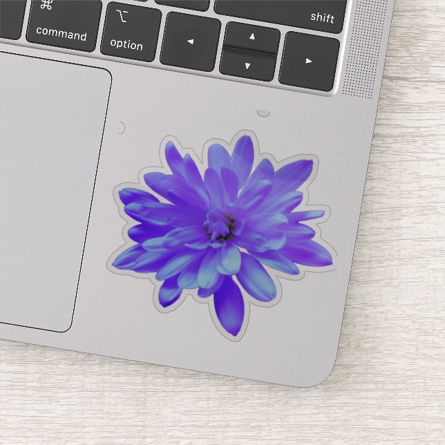 Sticker Fleur pourpre fleurie bleu floral bleu violet (Détail)