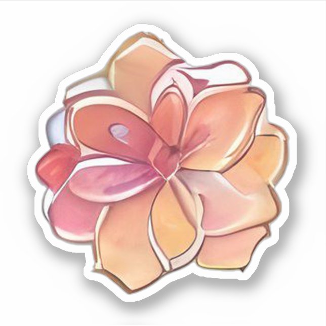 Sticker Fleur rose et crème (Devant)