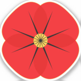 Sticker Fleur rouge croupie design commémoratif