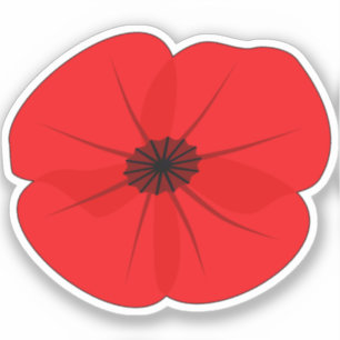 Sticker Fleur rouge croupie design commémoratif