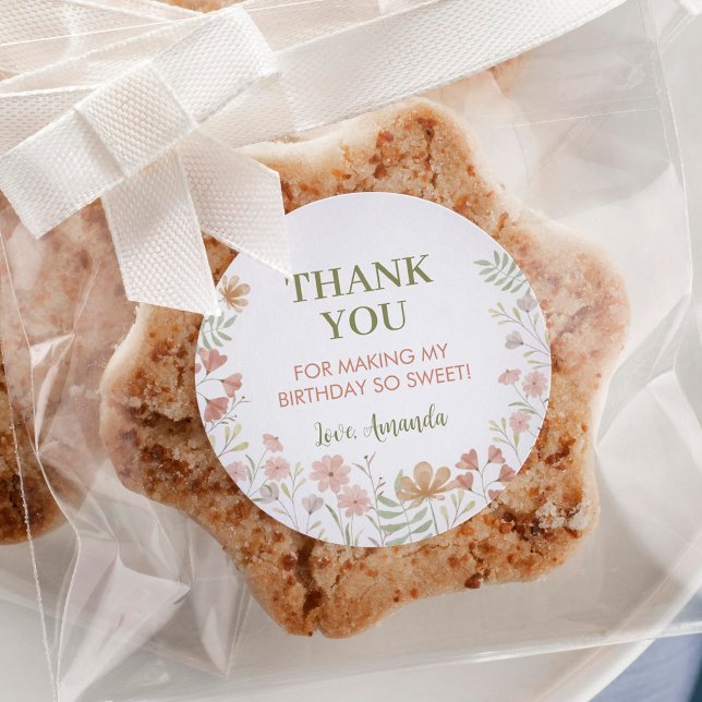 Sticker Fleur sauvage Boho Favoriser Étiquettes An (Créateur téléchargé)