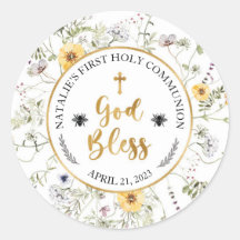 Sticker fleur sauvage Communion Baptism