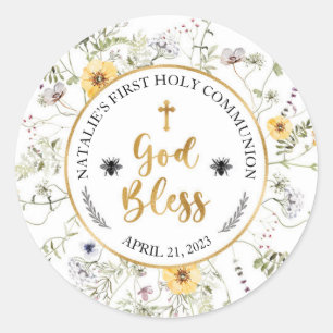 Sticker fleur sauvage Communion Baptism