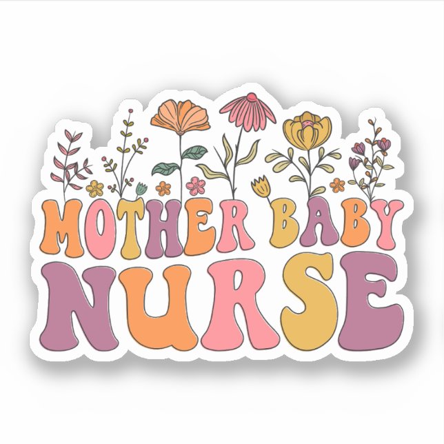 Sticker Fleur sauvage Mère Bébé Infirmière Postpartum Infi (Devant)