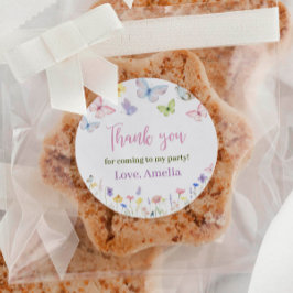 Sticker Fleur sauvage papillon Étiquettes