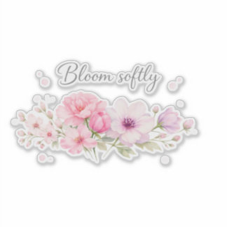 Sticker Fleurir doucement – Floral pastel à l'aquarelle 