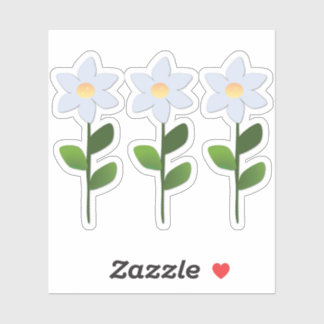 Sticker Fleurs Bleues Claires