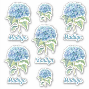 Sticker Fleurs bleues d'hortensia avec du votre vinyle