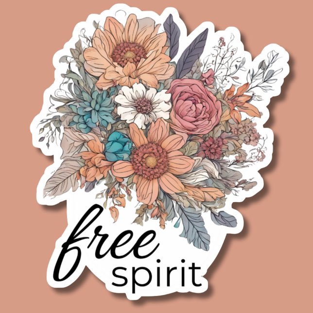 Sticker Fleurs Bohémiennes Spirit Libre imperméable (Créateur téléchargé)