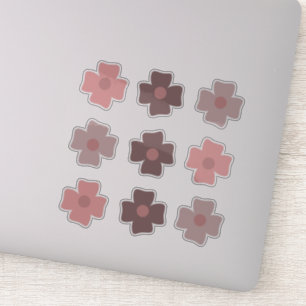 Sticker Fleurs Boho Tons Terreux Rose