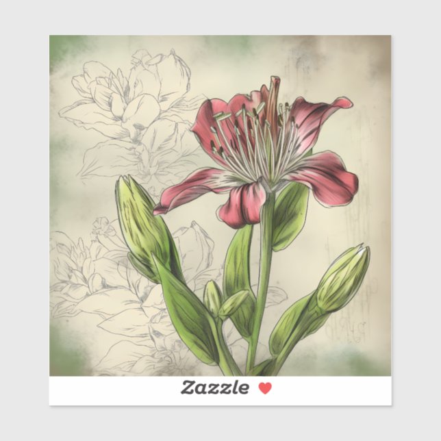 Sticker Fleurs d'Alstroemeria (Feuille)