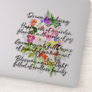 Sticker Fleurs d'aquarelle de poème de rêve