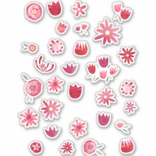 Sticker Fleurs d'aquarelle scandinave modernes