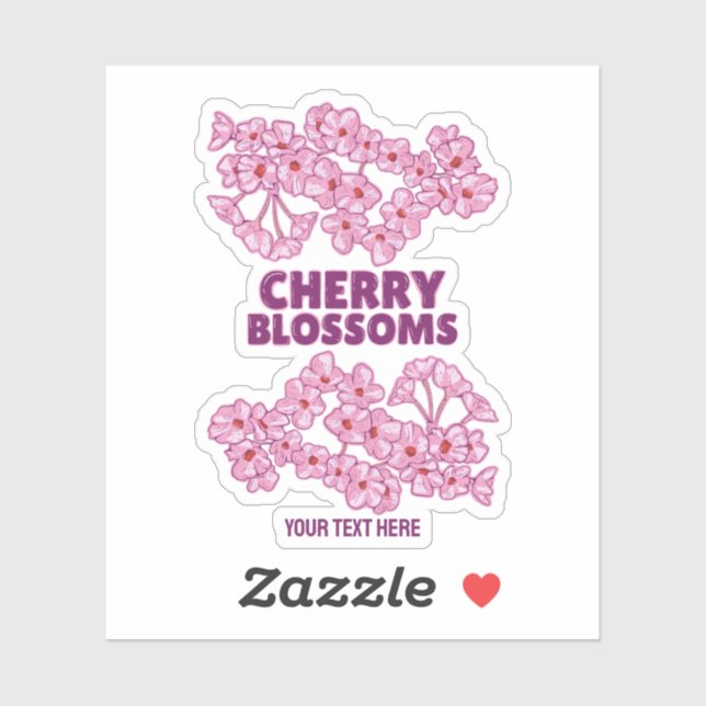 Sticker Fleurs de cerisiers roses (Feuille)