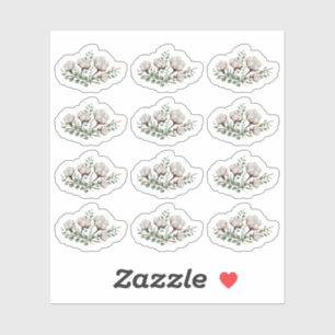 Sticker Fleurs de coton rustiques du sud