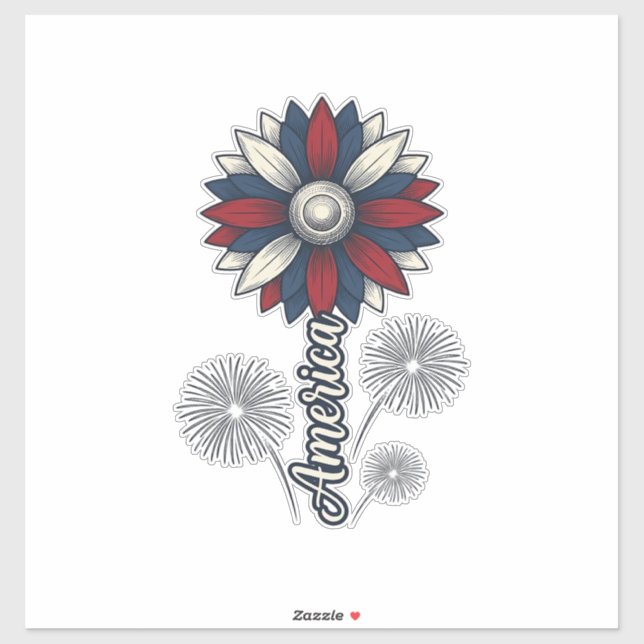 Sticker Fleurs de feu d'artifice vectoriel de conception p (Feuille)