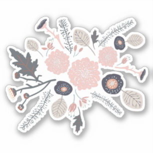 Sticker Fleurs de Jets Motif Gris Rose Noir Joueur