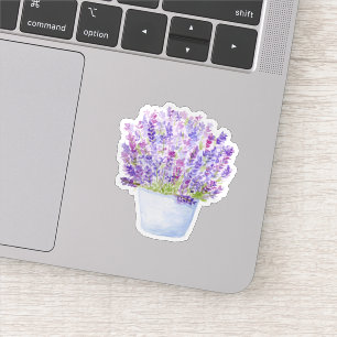Sticker Fleurs de lavande aquarelle peintes à la main