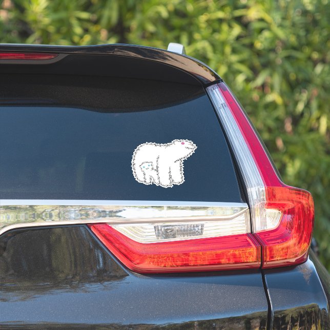 Sticker Fleurs d'ours de maman Ligne d'étoiles (Côté voiture)