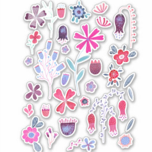 Sticker Fleurs et fleurs aquarelles