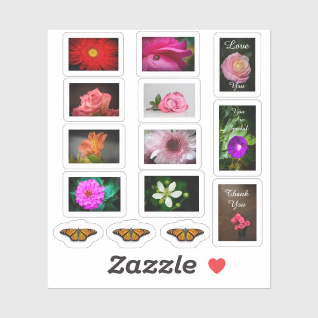 Sticker Fleurs et papillons (Feuille)