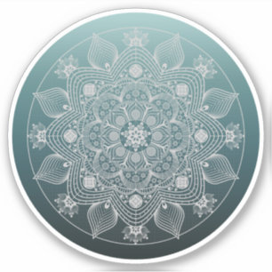 Sticker Fleurs, Feuille, Mandala Floral en dentelle blanch