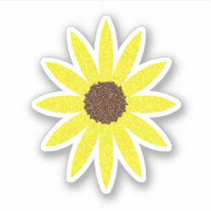 Sticker Fleurs florales Tournesol Abstrait Jaune doré